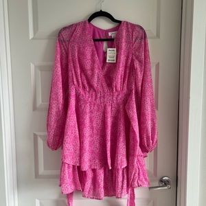 Japna Pink Floral Longsleeve Dress NWT
